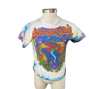 Liquid Blue Grateful Dead Terrapin Moon Tie-Dye Double Sided T-Shirt Sz Med 2015